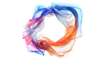 Fototapeta premium Rainbow colors circle swirl watercolor illustration isolated on white background. Dynamic spiral composed abstract shape