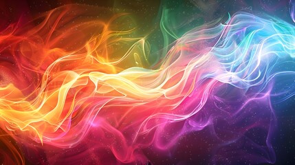 Obraz premium Colorful energy waves abstract art