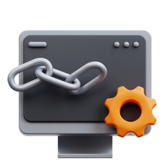 PNG 3D Link Building icon isolated on a white background