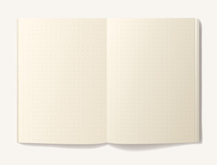 dotted beige pages old realistic notebook with shadow