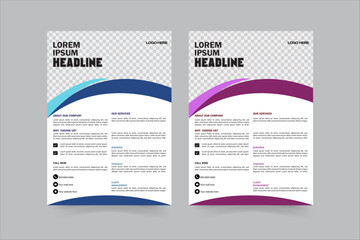 Corporate business flyer template design set.A bundle of 2 templates,perfect for creative professional business. vector template,flyer in A4 with colorful business proposal, promotion, advertise.