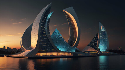 Fototapeta premium View of the Sydney Opera House from the Harbour Bridge at night