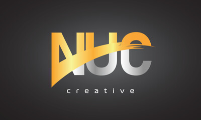 NUC Creative letter logo Desing with cutted letter