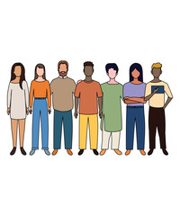 Flat Style Of 7 Corporate People Vectors In Minimalist Art