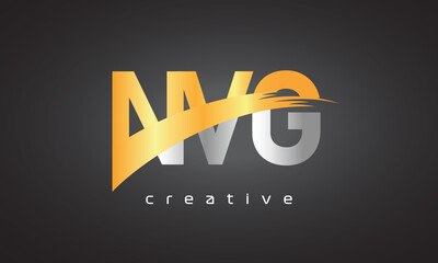 NVG Creative letter logo Desing with cutted letter