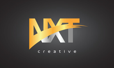 NXT Creative letter logo Desing with cutted letter