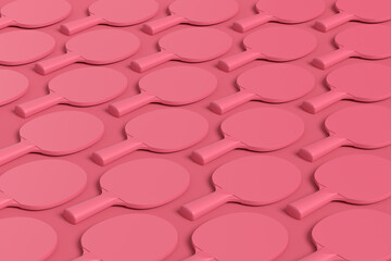 Pattern from ping pong rackets for table tennis on monochrome background