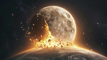 collision of the moon with the earth 