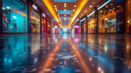 Busy Shopping Mall Atmosphere Generative AI