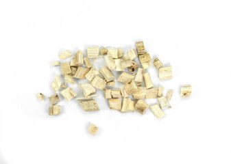 Dry chopped root of marshmallow (Althaea officinalis). Marshmallow root (Althaeae radix) is traditionally used for irritation of mucous membranes, including use as a gargle for mouth and throat.
