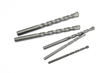 Concrete drill bits. Concrete drill bit isolated on white