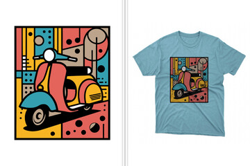 scooter art t shirt design and artwork
