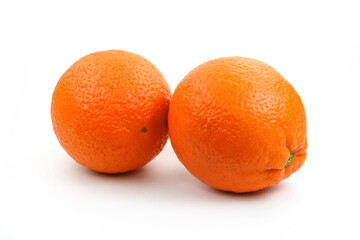 Fresh ripe oranges isolated on white background
