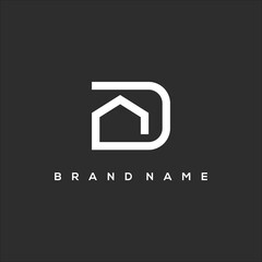 initial D and house logo vector