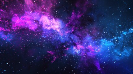 Fototapeta premium Neon glow background in blue and purple against a black backdrop.