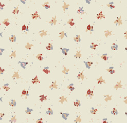 Graphical abstract seamless pattern. Vector illustration fabric wallpaper background textured. Abstract flowers