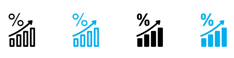 Interest Growth Icon Showing Financial Increase, Investment Success, and Economic Trends
