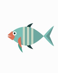 colorful red green turquoise coral tropical ocean aquarium aquatic oceanic salt fresh water fish illustration design