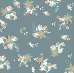 Obraz premium Graphical abstract seamless pattern. Vector illustration fabric wallpaper background textured. Abstract flowers