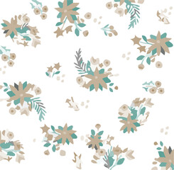 Graphical abstract seamless pattern. Vector illustration fabric wallpaper background textured. Abstract flowers