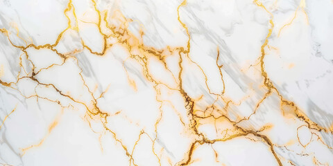Abstract background of luxurious white marble with liquid metallic golden veins. Creative minimal design for banner, invitation, wallpaper, website, packaging