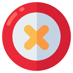 Conceptual flat design icon of cross sign