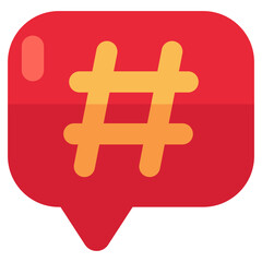 Editable design icon of hashtag message 