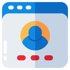 A flat design icon of web profile 