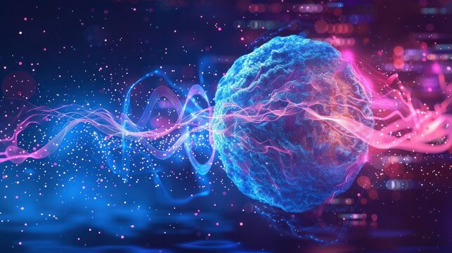 Abstract depiction of quantum computing technology with an exploding sphere.

