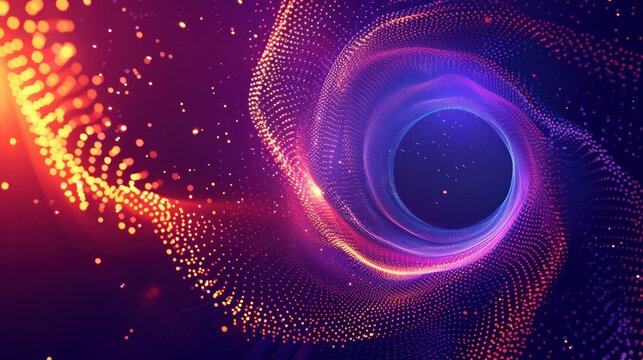 Abstract depiction of quantum computing technology with an exploding sphere.

