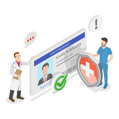 3D Isometric Flat Illustration of Health Insurance Scene Set, Medicine and Healthcare. Item 2