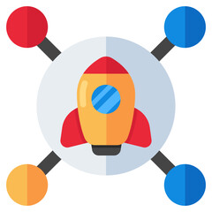 Creative design icon of launch network 