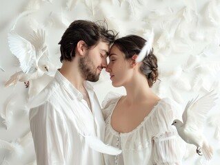bride and groom kissing