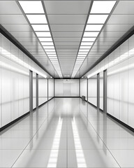 Obraz premium Empty modern white room with lights and shadows of window mock up