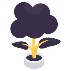 Flat design icon of plant 