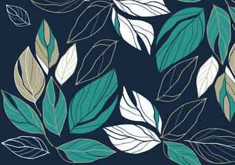 Fototapeta premium seamless pattern with leaves