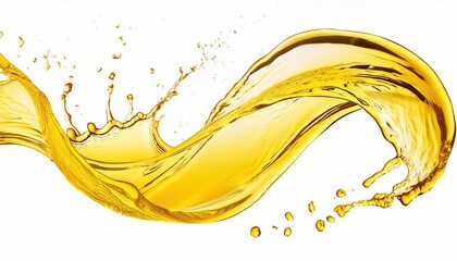 Yellow water  wave flow with splatters