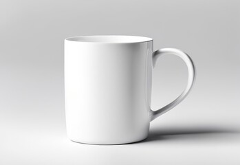 white glass mug mockup on white background