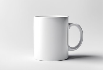 white glass mug mockup on white background