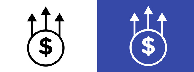 Financial Growth Icon Illustrating Investment Gains, Economic Expansion, and Profit Increase