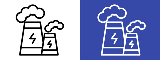 Power Station Icon for Industrial Energy, Heat Production, and Renewable Resources