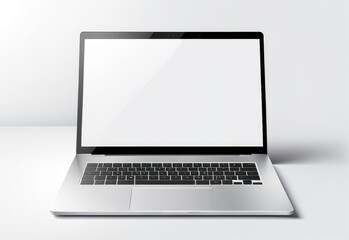 white screen laptop mockup isolated on white background.