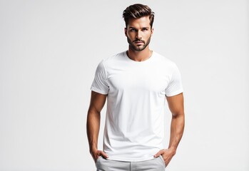 white t-shirt mockup isolated white background