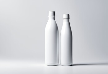 white bottle mockup isolated white background