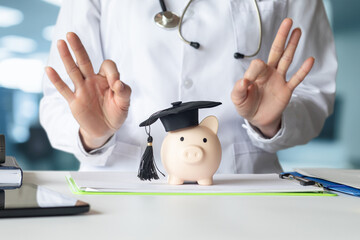 Health insurance and education concept.