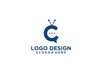 Initial Letter C Logo with Speech Bubble