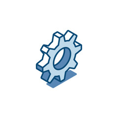 Obraz premium isometric vector gear linear icon, in color on a white background, part of a mechanism or working part