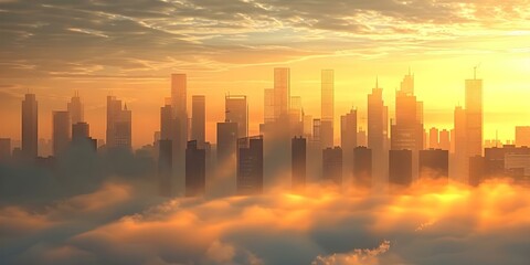 City smog transitions into clean air, symbolizing a shift towards eco-friendly energy. Concept Environmental Changes, Air Quality, Renewable Energy, Cityscape Transition, Eco-Friendly Lifestyle