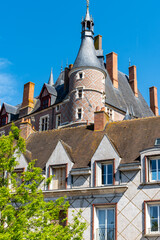 Views of old part of town of Gien is on the Loire river, in Loiret department, France