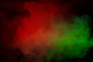 Blue and green steam on a black background.